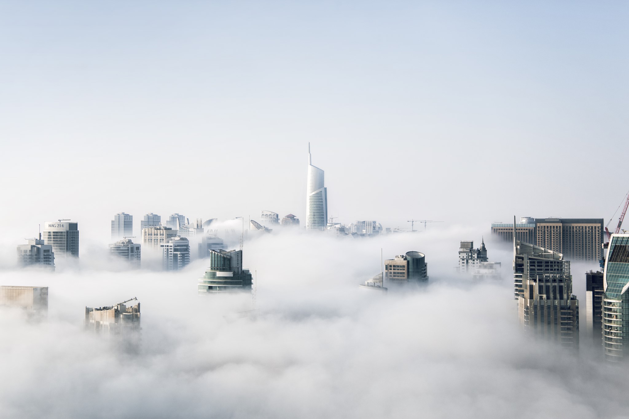 Hochhäuser Skyscraper Inseln Cloud